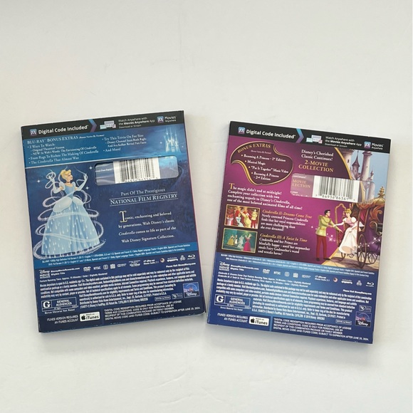 Disney Cinderella 1, 2 & 3 Blu-Ray + DVD + Digital Code Bundle of Two NEW - Picture 6 of 6